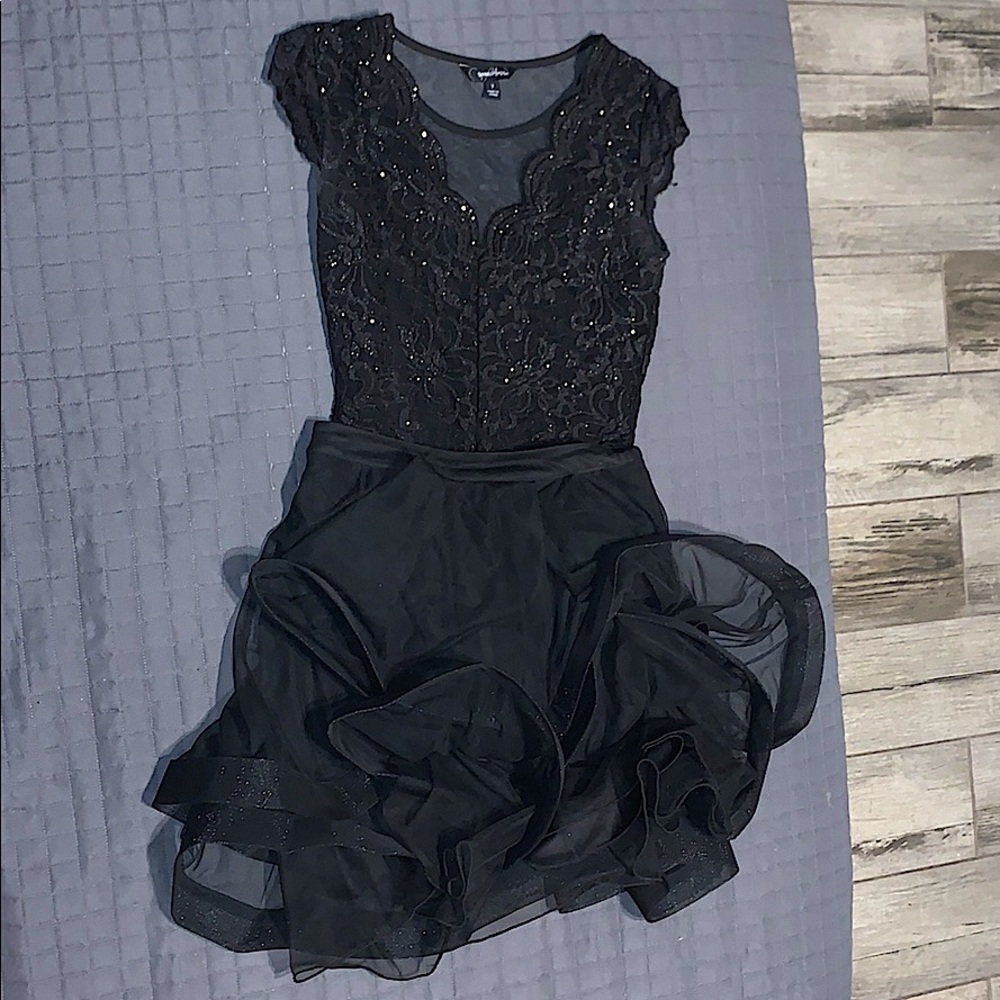2 piece black detailed dress